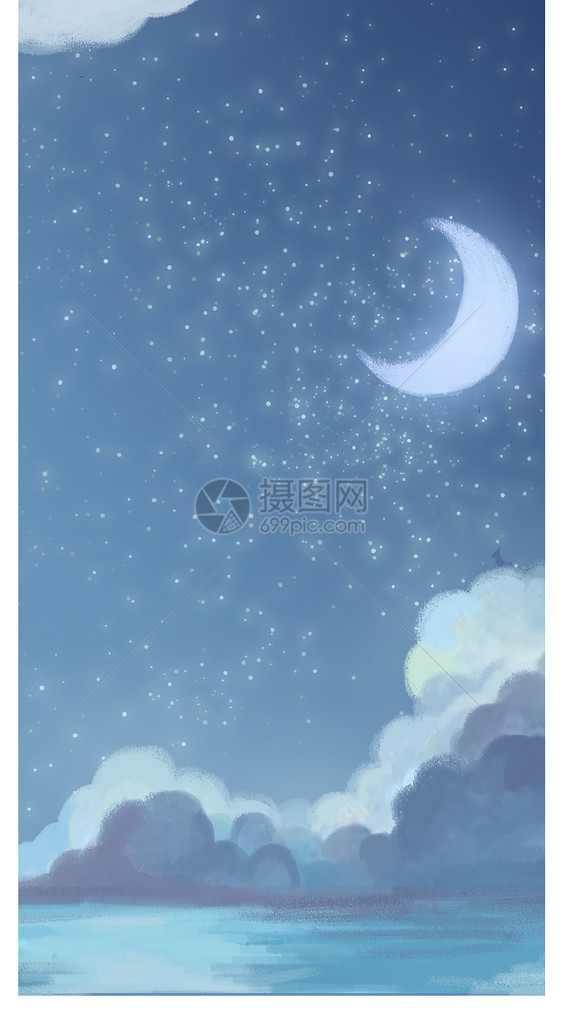 星空插画手机壁纸图片