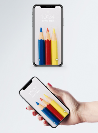 彩色铅笔彩色蜡笔手机壁纸模板