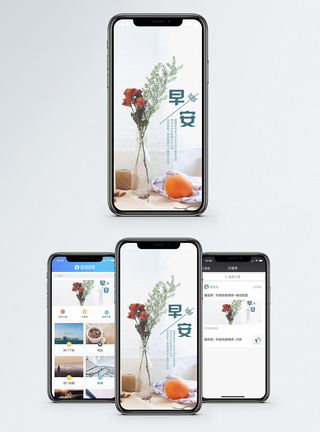 玫瑰早安手机海报配图模板