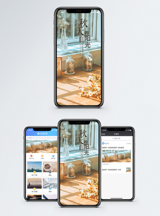 秋天的窗台秋天的阳光手机海报配图模板