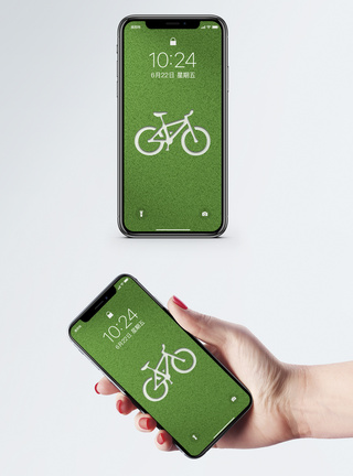 自行车绿色手机壁纸图片