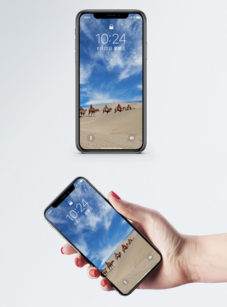 牧民沙漠骆驼手机壁纸模板