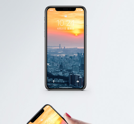 日落鹏城手机壁纸图片