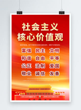 社会化社会主义核心价值观党建海报模板