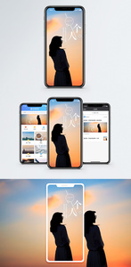 一个人手机海报配图图片