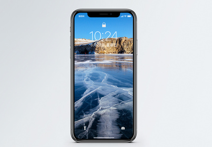 湖面冰裂手机壁纸图片