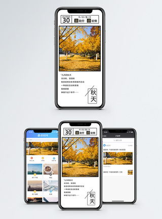 你好秋天手机海报配图图片
