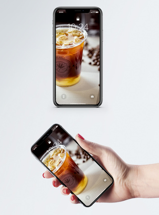 一杯咖啡冰咖啡手机壁纸模板
