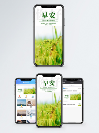 稻谷早安你好手机海报配图模板