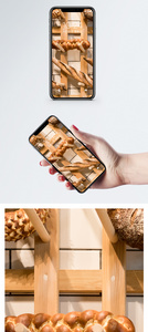 面包摆拍手机壁纸图片
