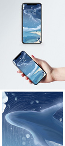 天空中的鲸鱼手机壁纸图片