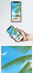 海南椰影手机壁纸图片