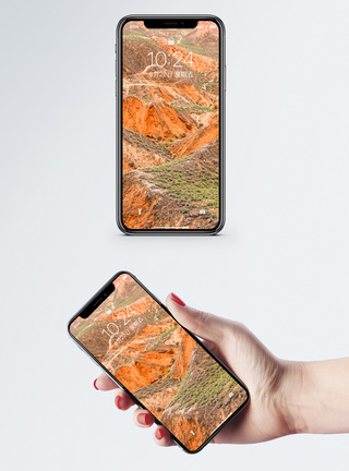 地貌七彩丹霞手机壁纸模板