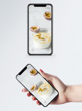 红糖酸奶百香果酸奶手机壁纸模板