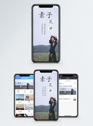 田间小屋素子花开手机海报配图模板