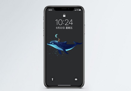 星空海豚手机壁纸图片