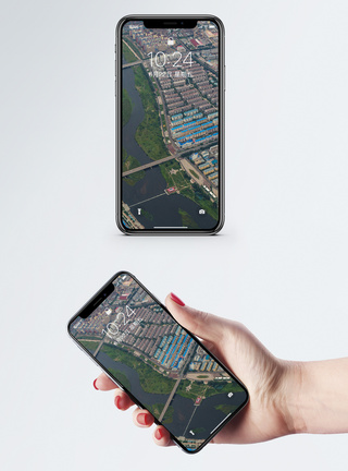城市航拍上空俯视全景手机壁纸模板