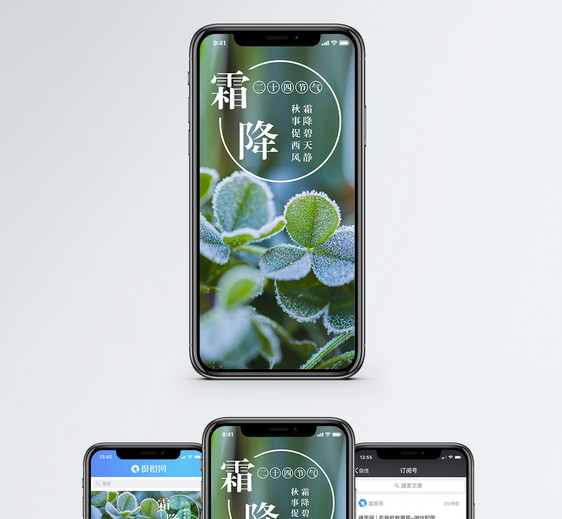 霜降手机海报配图图片