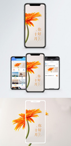 你好十月手机海报配图图片