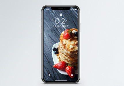 草莓华夫饼手机壁纸高清图片