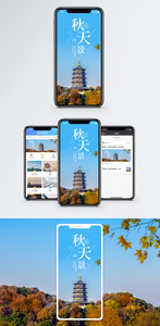 秋天景色手机海报配图图片