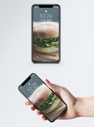 餐桌面汉堡包手机壁纸模板