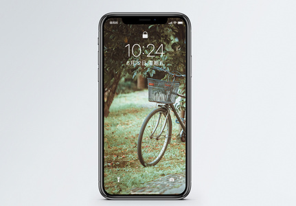 树林中的单车手机壁纸图片