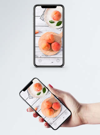 简约桃子静物新鲜桃子手机壁纸模板