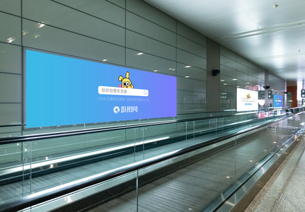 地铁站广告样机场景图片