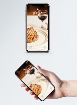红酒牛排手机壁纸模板