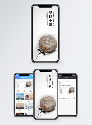 坚韧不拔坚持不懈手机海报配图模板