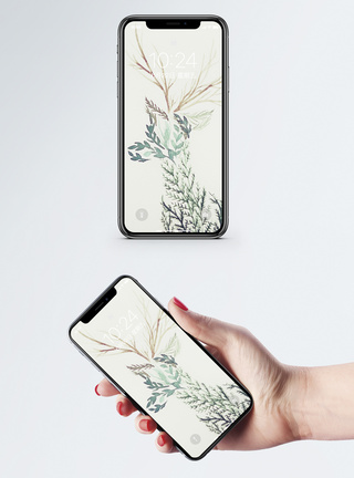 热带树叶抽象动物背景手机壁纸模板
