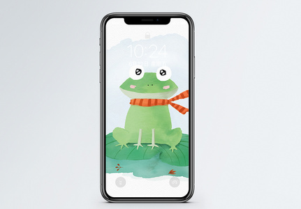 池塘小青蛙手机壁纸图片