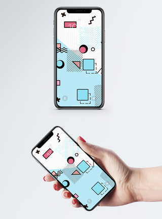 几何图形孟菲斯手机壁纸模板