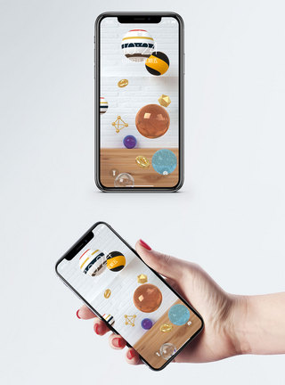 球星创意球形手机壁纸模板