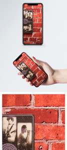 复古红墙手机壁纸图片