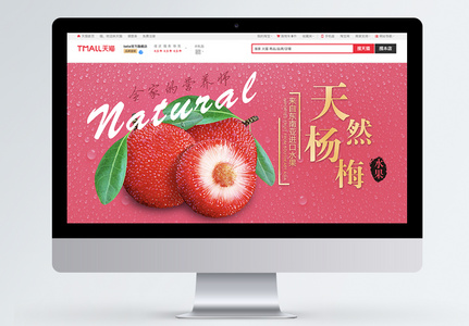天然杨梅水果促销电商淘宝banner图片