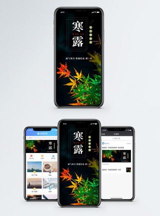 红叶节寒露手机海报配图模板