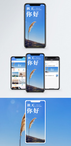 你好秋天手机海报配图图片