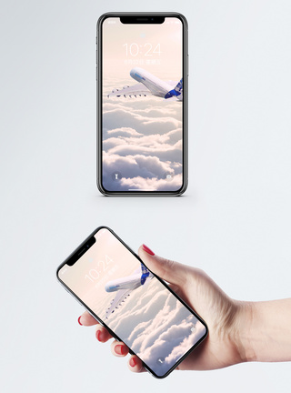 云端上的飞机手机壁纸图片