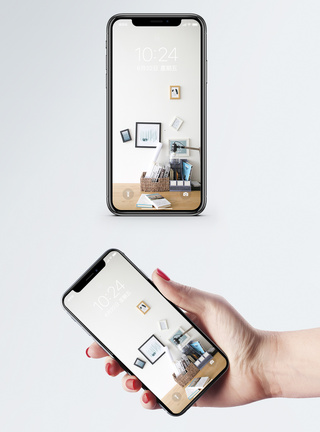 简约杂志写字桌手机壁纸模板
