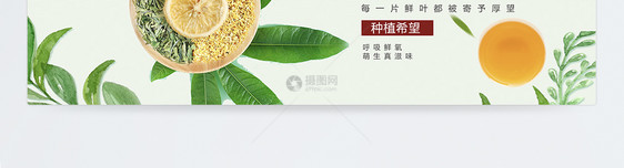 绿色清香茶叶饮品淘宝banner图片
