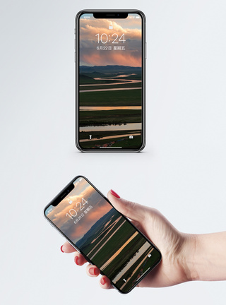 川西北黄河九曲第一湾手机壁纸模板