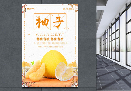 柚子海报设计高清图片