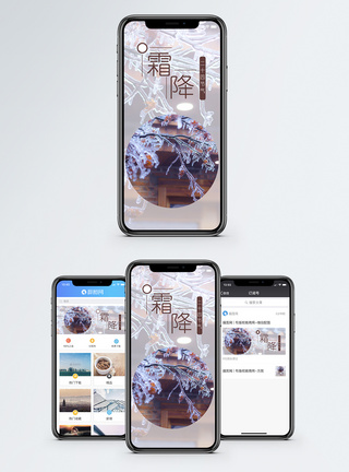冰挂霜降手机海报配图模板