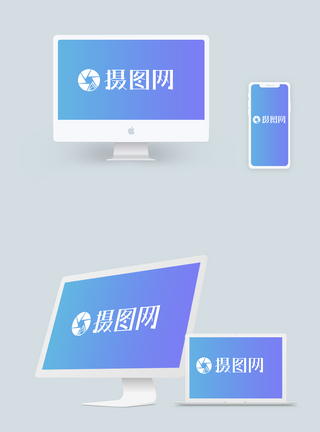 桌上的苹果电子设备样机模板