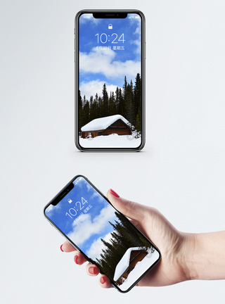 冬天公园加拿大班夫国家公园手机壁纸模板