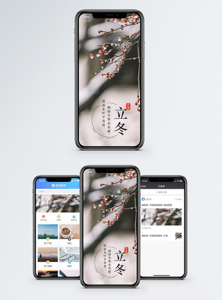 腊梅立冬手机海报配图模板