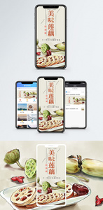 美味莲藕手机海报配图图片
