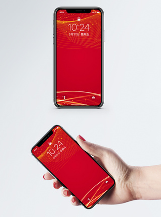 科技感炫光红色炫光手机壁纸模板